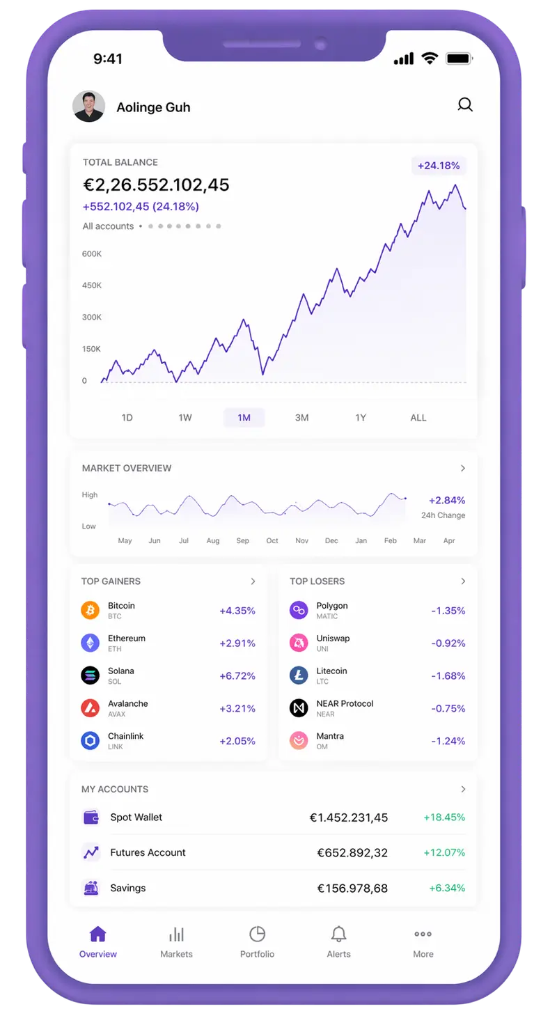 Mobile app for portfolio tracking
